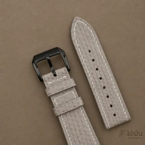 Light Grey Lizard Leather Samsung Watch Band — additional view