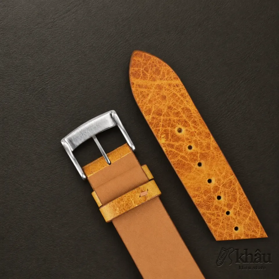 Vintage Whiskey Badalassi Carlo Waxed Leather Watch Strap — additional view