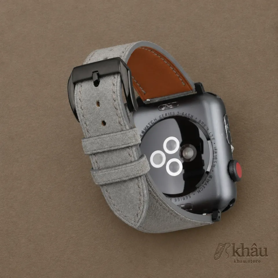 Light Grey Suede Leather Apple Watch Band — additional view