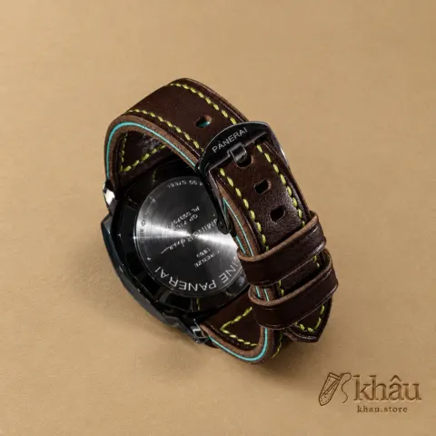 Hickory Brown Vachetta Veg Leather Strap for PAM Watch — additional view