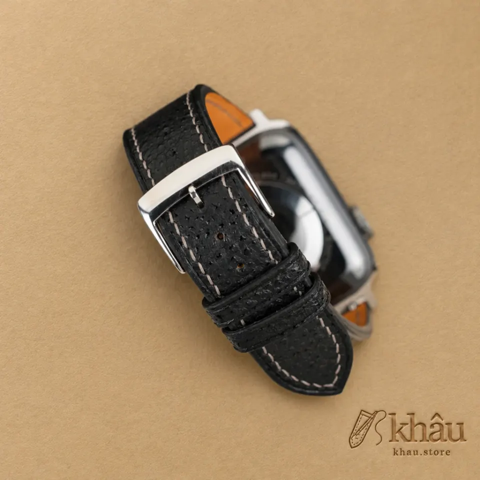 Black Diamond Leather Apple Watch Band — additional view