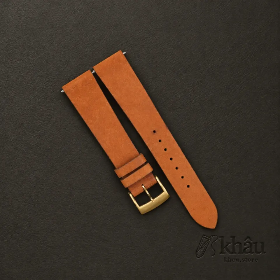 Vintage Whiskey Pueblo Badalassi Carlo Leather Watch Strap — front view