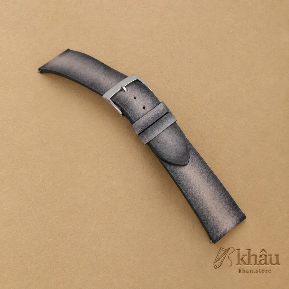 Patina Grey Vegetable Tanned Leather Watch Strap — additional view
