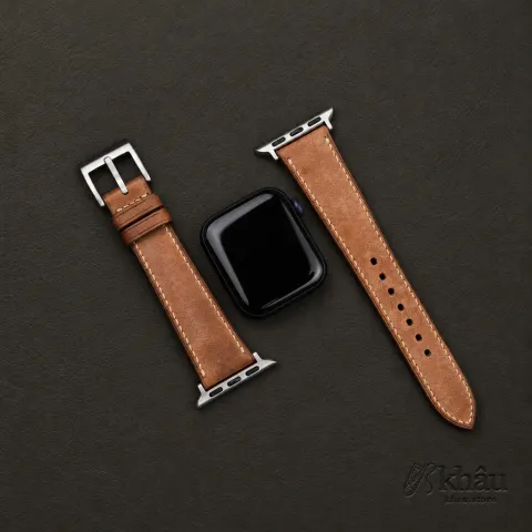 Brown Maya Leather Apple Watch Band — additional view