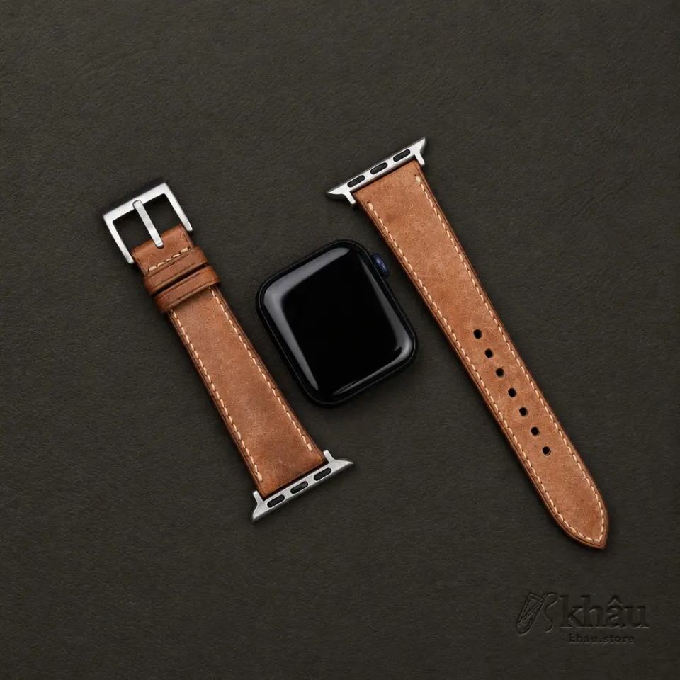 Brown Maya Leather Apple Watch Band — additional view