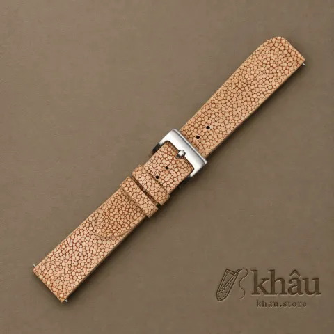 Vintage Dark Beige Stingray Leather Watch Strap — additional view