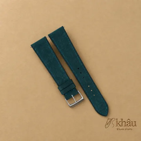 Navy Pueblo Badalassi Carlo Leather Watch Strap — front view
