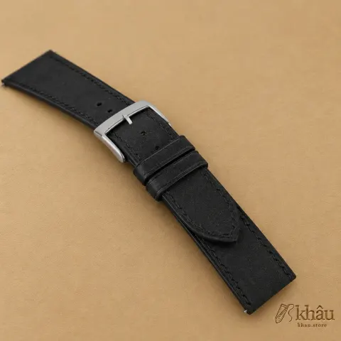 Black Pueblo Badalassi Carlo Leather Watch Strap — additional view