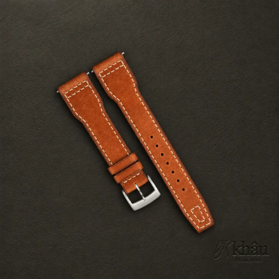 Pilot Whiskey Pueblo Leather Watch Strap — front view