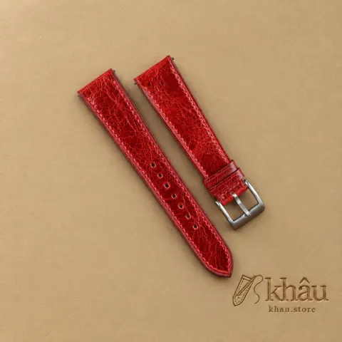 Bordeaux Waxed Leather Watch Strap — front view