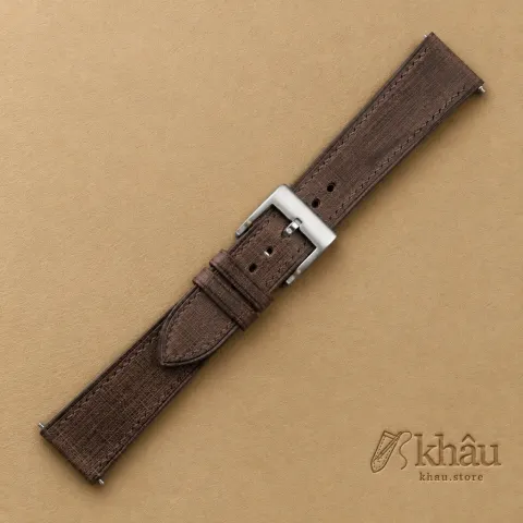 Dark Brown Babele Leather Watch Strap — additional view