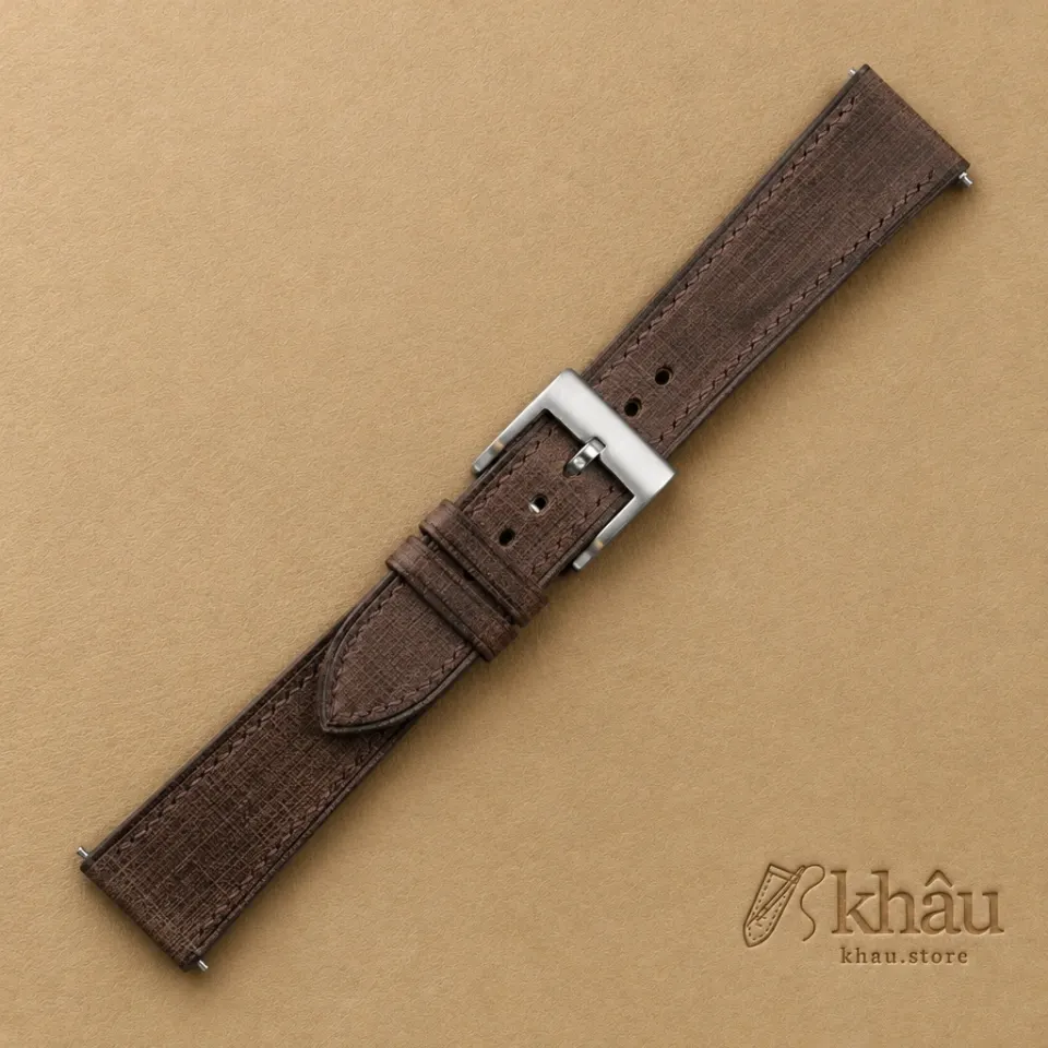 Dark Brown Babele Leather Watch Strap — additional view