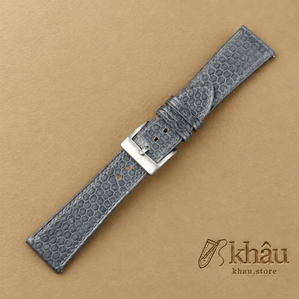 Grey Snake Sea Leather Watch Strap — additional view