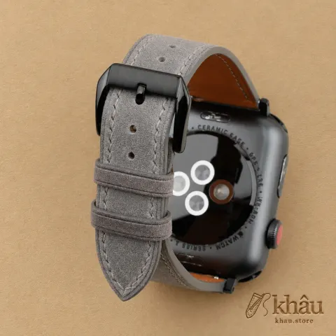 Grey Nubuck Leather Apple Watch Band — additional view