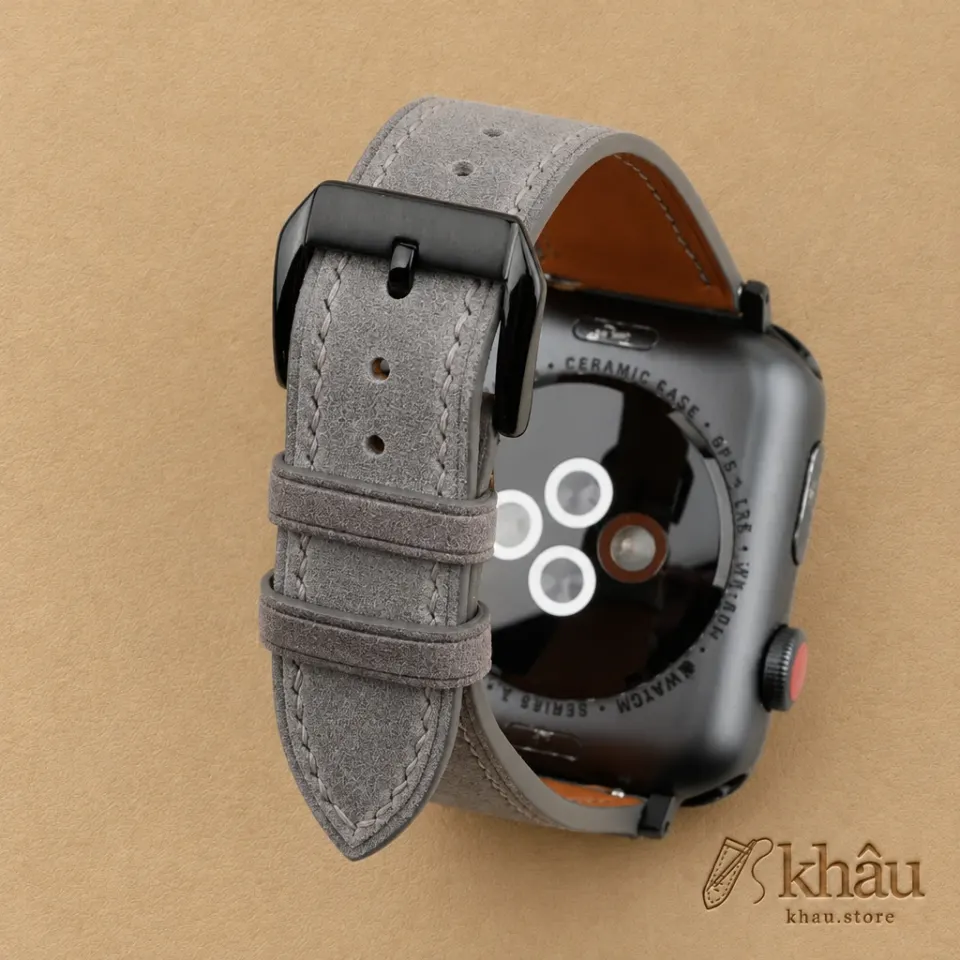 Grey Nubuck Leather Apple Watch Band — additional view