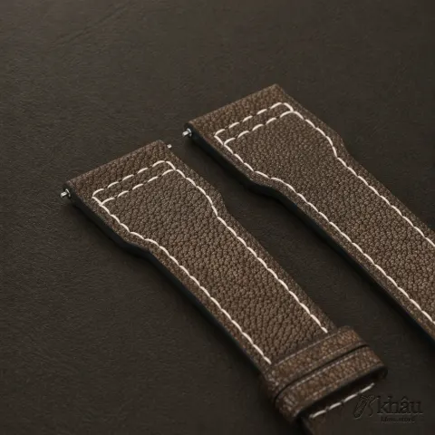 Pilot Brown Alran Fat Nat Chevre Goat Leather Watch Strap — additional view
