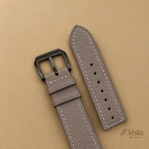 Cement Togo Leather Samsung Watch Band — additional view