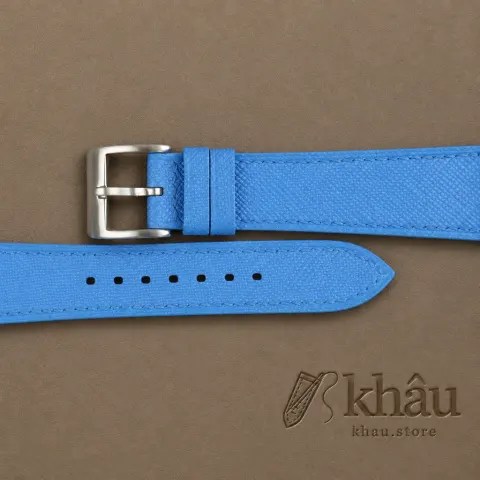 Baby Blue Saffiano Leather Watch Strap — additional view