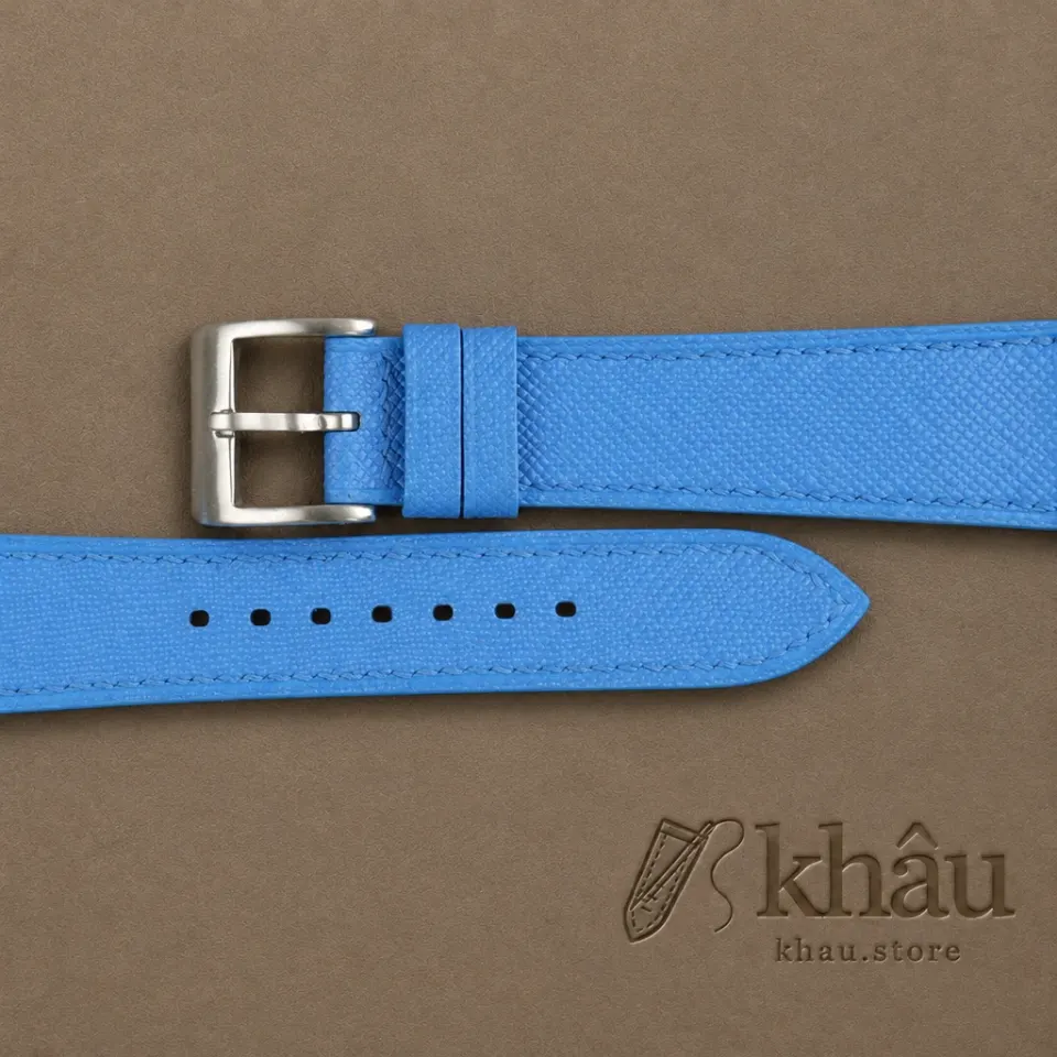 Baby Blue Saffiano Leather Watch Strap — additional view