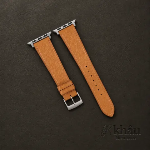 Golden Peccary Leather Apple Watch Band — front view