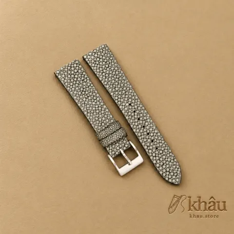 Vintage Moss Stingray Leather Watch Strap — front view