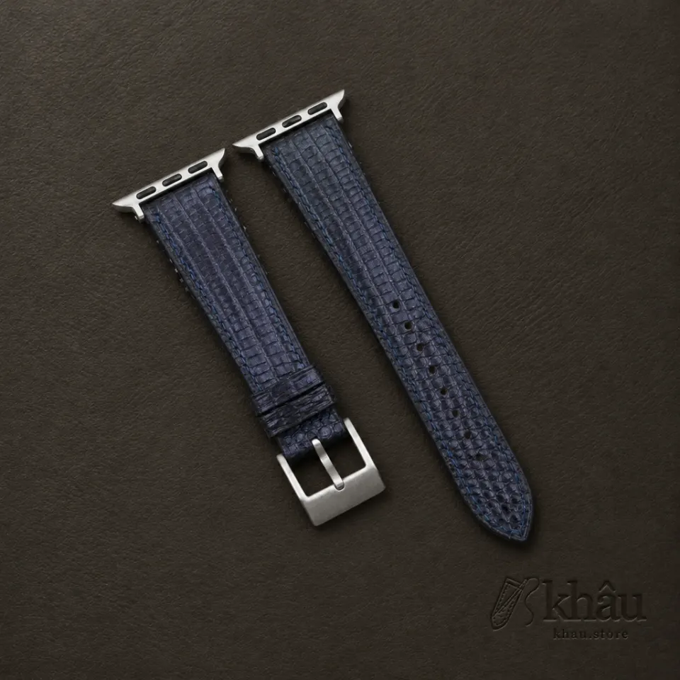 Purple Lizard Leather Apple Watch Band — front view