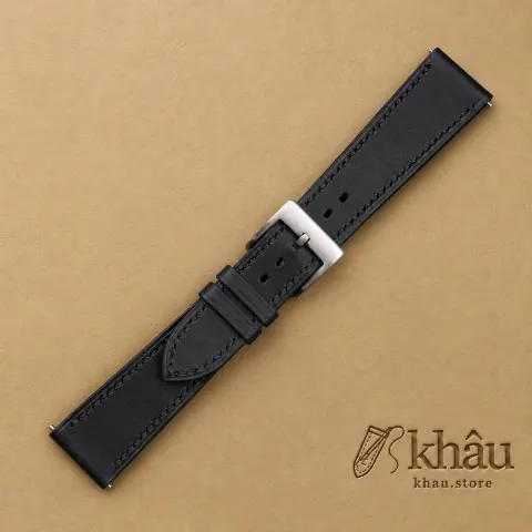 Box Calf Black Leather Watch Strap — additional view