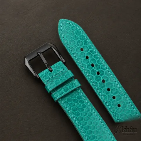 Green Snake Sea Leather Samsung Watch Band — additional view