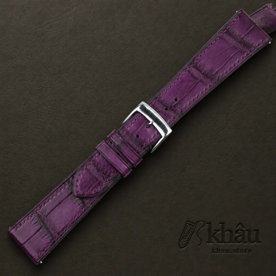 Purple Alligator Leather Watch Strap — additional view