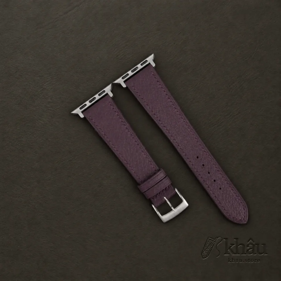 Purple Togo Leather Apple Watch Band — front view