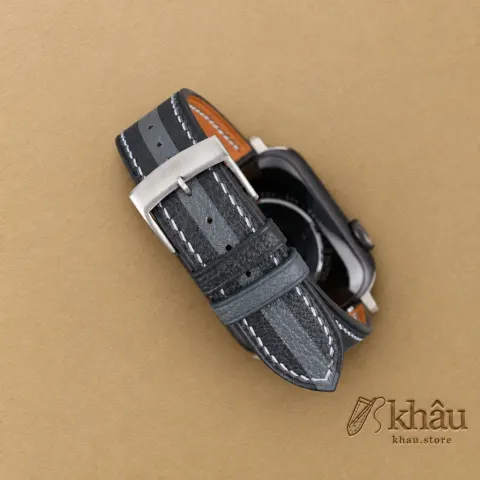 Duocolor Dark Grey Alran Sully Leather Apple Watch Band — additional view