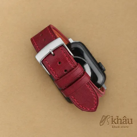 Bordeaux Box Calf Leather Apple Watch Band — additional view