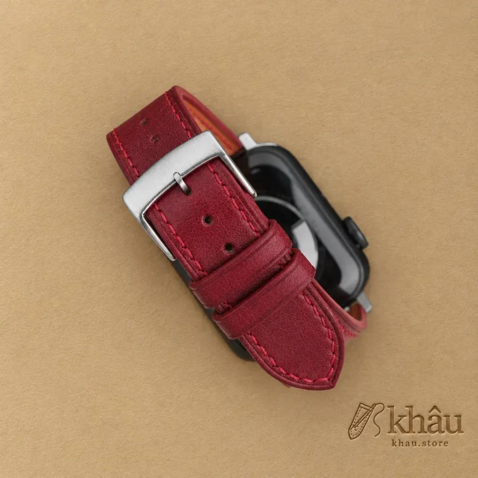Bordeaux Box Calf Leather Apple Watch Band — additional view