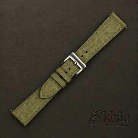 Olive Saffiano Leather Watch Strap — additional view
