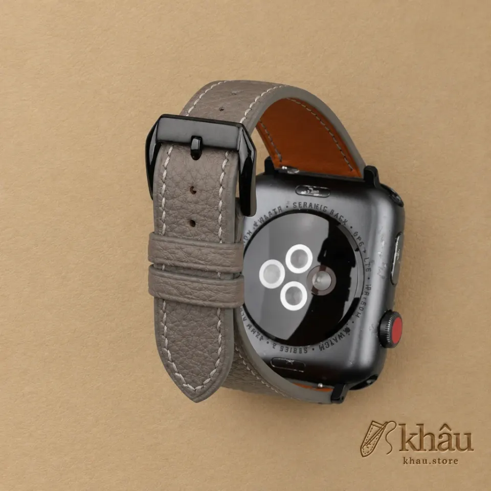 Cement Togo Leather Apple Watch Band — additional view