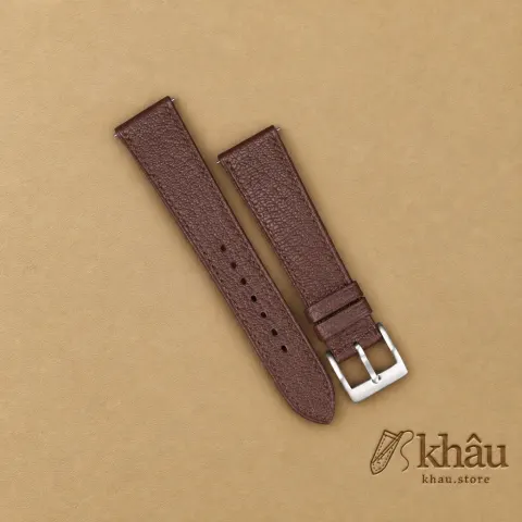 Dark Brown Alran Chevre Leather Watch Strap — front view