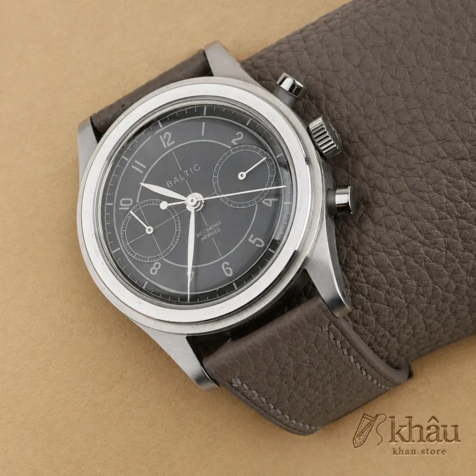 Cement Togo Leather Strap for Baltic Watch — front view