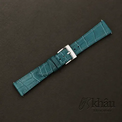 Aqua Green Alligator Leather Watch Strap — additional view