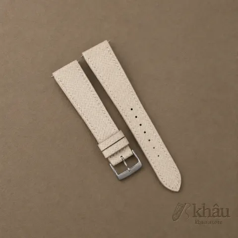 Pearl White Epsom Watch Strap — front view