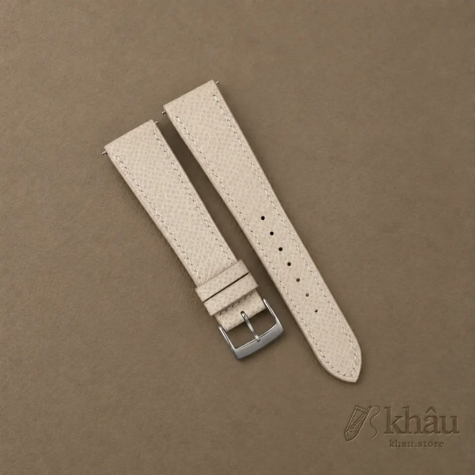 Pearl White Epsom Watch Strap — front view
