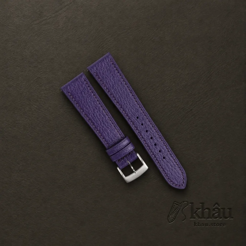 Purple Alran Chevre Leather Watch Strap — front view