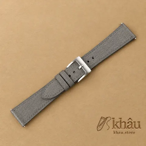 Cement Grey Alran Chevre Leather Watch Strap — additional view