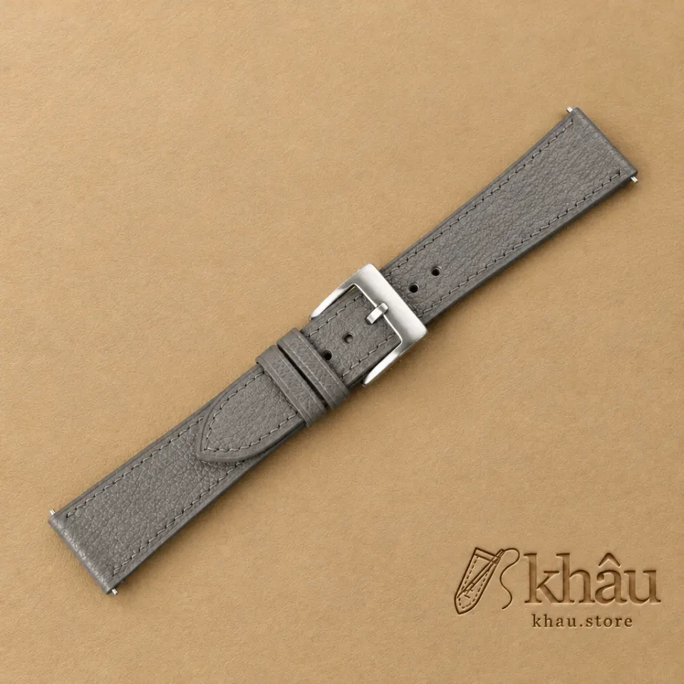 Cement Grey Alran Chevre Leather Watch Strap — additional view