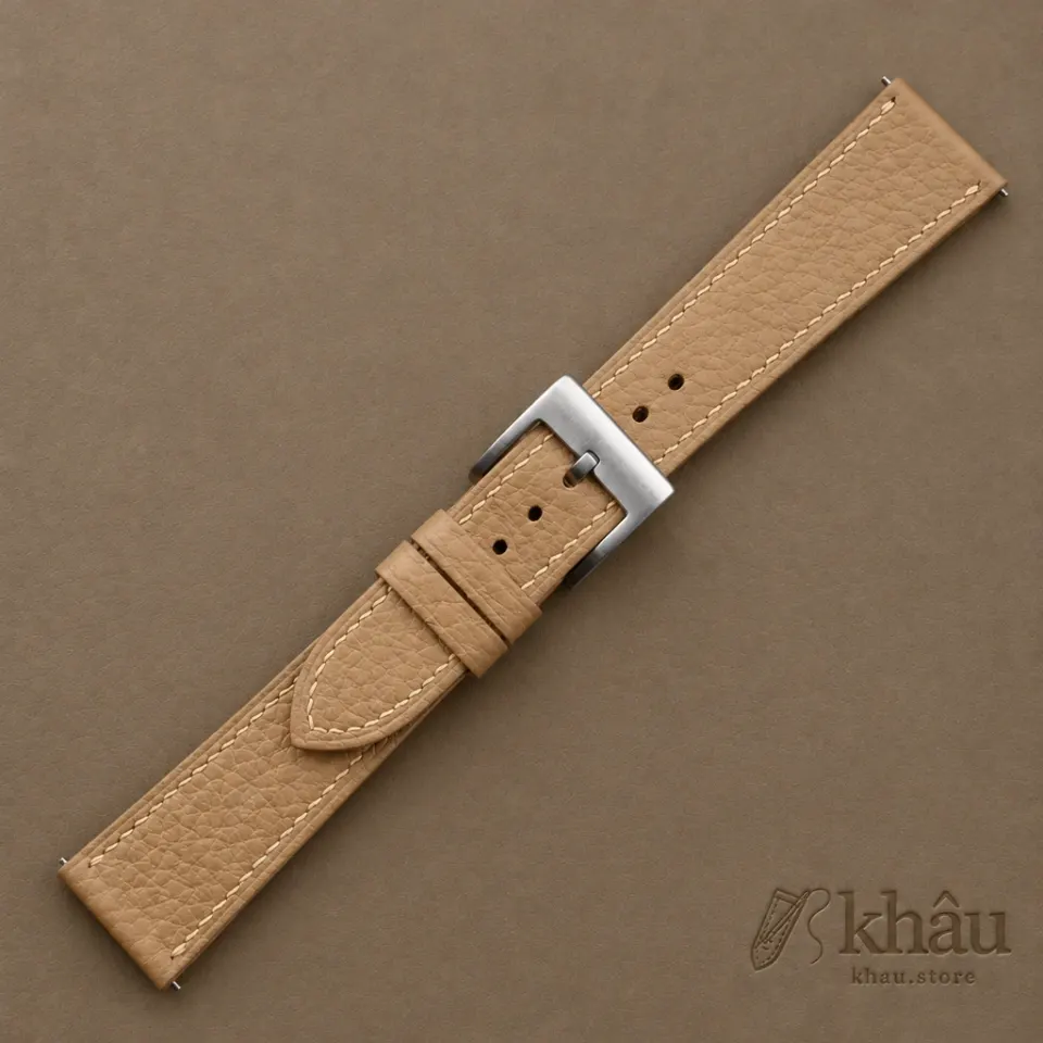 Beige Togo Leather Watch Strap — additional view