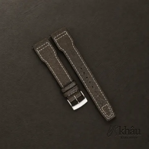 Pilot Brown Alran Fat Nat Chevre Goat Leather Watch Strap — front view