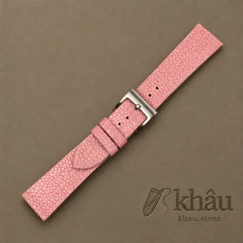Vintage Light Pink Stingray Leather Watch Strap — additional view