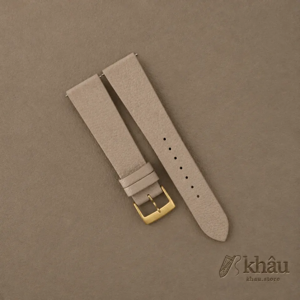 Vintage Beige Peccary Leather Watch Strap — front view
