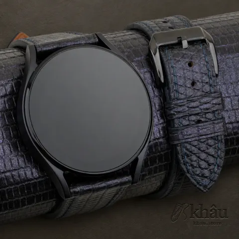 Purple Lizard Leather Samsung Watch Band — front view