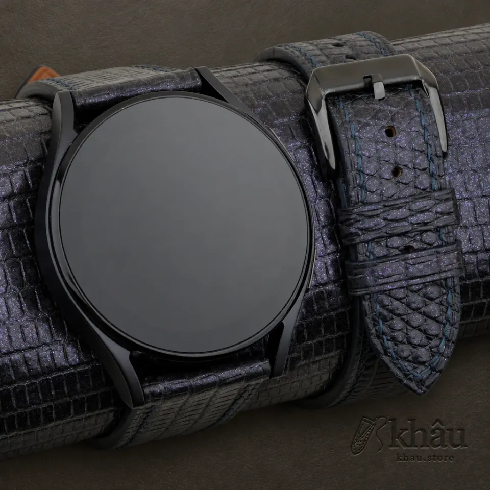 Purple Lizard Leather Samsung Watch Band — front view