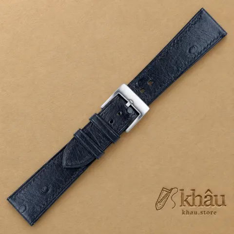 Black Ostrich leather Watch Strap — additional view